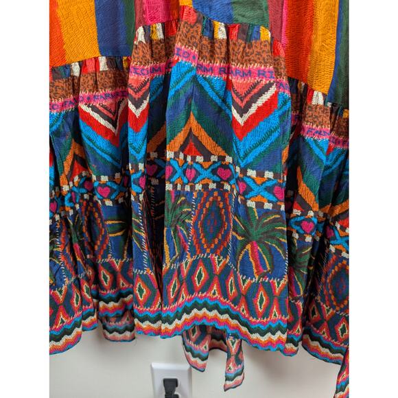 NWT Farm Rio Macaw Show Maxi Dress Sz Lg Boho Witchy Whimsical Artsy Boho - Picture 7 of 15